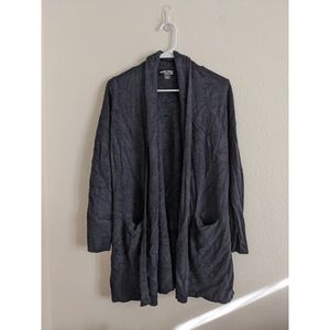Barefoot Dreams black open front cardigan.